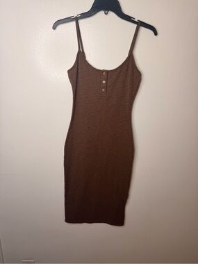 Heart Hips Chocolate Brown Ribbed Tank Dress